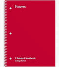 Staples College Ruled Notebooks
